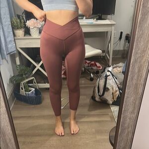 Aerie Maroon V-Waist Leggings